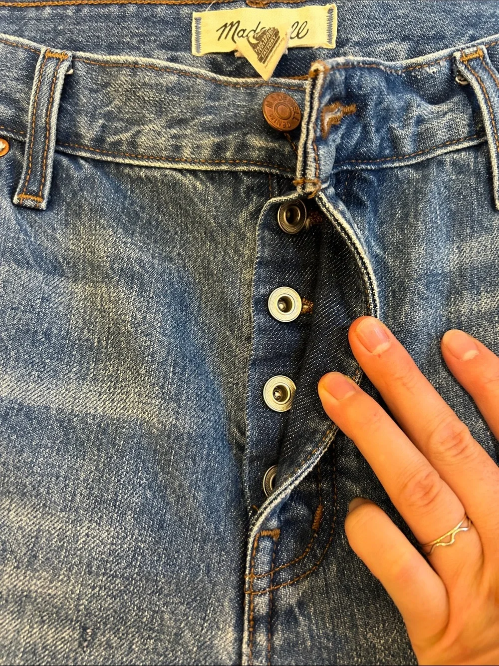 Madewell Mid-tone Long Denim Shorts Cutoffs
